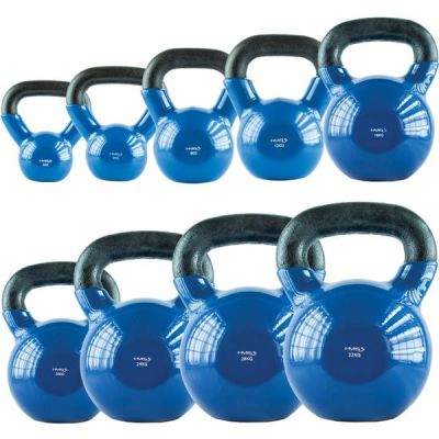 33. HMS KNV08 BLUE vinyl-coated cast iron kettlebell 