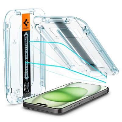 8. Spigen Glas.tR EZ Fit Tempered Glass for iPhone 15 Plus / 16 Plus - 2 pcs.