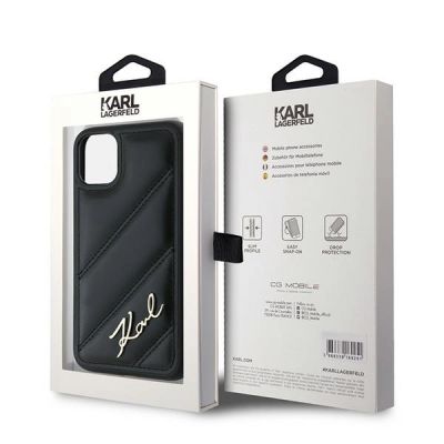 8. Karl Lagerfeld Diagonal Quilted Script case for iPhone 11 / Xr - black