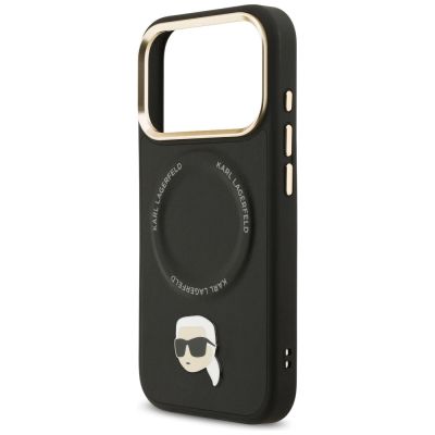 6. Karl Lagerfeld Big Strap Karl Metal Logo MagSafe Case for iPhone 17 Pro - Black