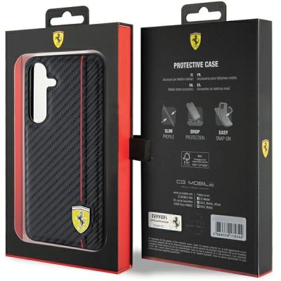 8. Ferrari Carbon Printed Line case for Samsung Galaxy S24+ - black