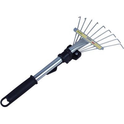 SMALL METAL FAN-SHAPED GARDEN RAKE