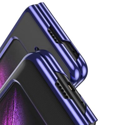 6. Plating Case hard case Electroplating frame Cover for Samsung Galaxy Fold blue