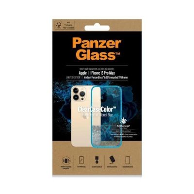 6. PanzerGlass ClearCase Antibacterial Military Grade Certified Case for iPhone 13 Pro Max - Transparent Blue