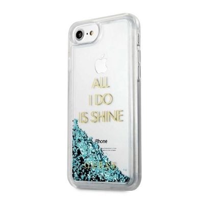 2. Guess GUHCP7GLUQBL iPhone 6/7/8 /SE 2020 / SE 2022 blue/blue hard case Liquid Glitter Party