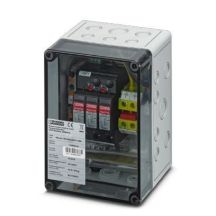 Surge arrester box for 1 MPPT / Phoenix-Contact / 1000DC / 1MPP-SPD-S / box 1 MPPT / 1182566 / Surge arrester type T1/T2 in a tight (IP65) housing with lead-out bushings (glands)