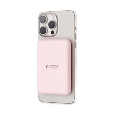 2. Tech-Protect LifeMag PB10 Powerbank with MagSafe 5000mAh 15W USB-C port - pink + USB-C cable