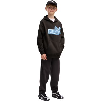 5. Puma Ess Logo Lab Relaxed Hoodie for Kids, black, 694674 01