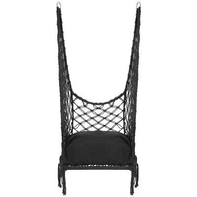 22. OPENWORK HAMMOCK HANGING CHAIR STORK'S NEST 60x60x115CM WITH PILLOW DARK GREY