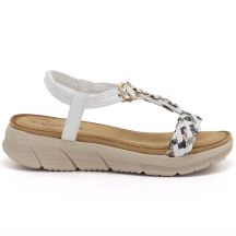 Women's white wedge sandals Artiker 58C0013