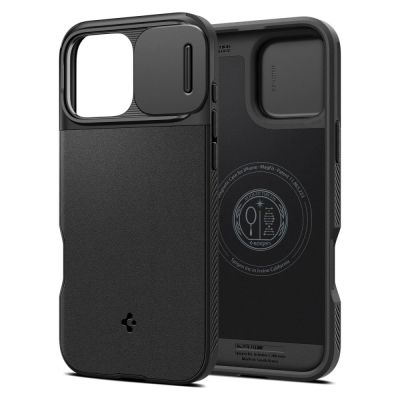 2. Spigen Optik Armor Mag Case with MagSafe for iPhone 16 Pro Max - Black