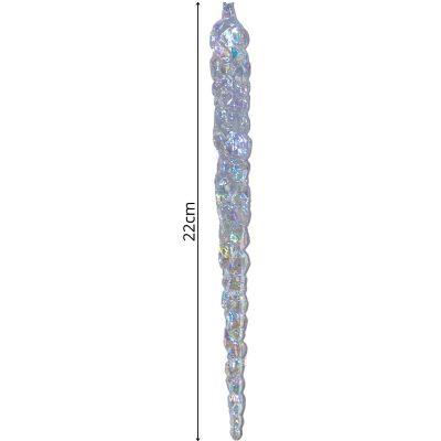 4. Iridescent Icicles Hanging Decoration 22 cm 4 PCS