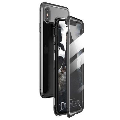 5. Wozinsky Full Magnetic Case Full Body Front and Back Cover with built-in glass for Vivo X60 black-transparent