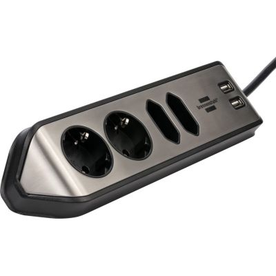 13. Brennenstuhl table socket 1 pc silver, protective contact 1 pc.