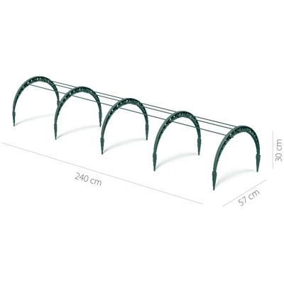 10. FLOO GREENHOUSE FOIL TUNNEL 240CM FOREST GREEN