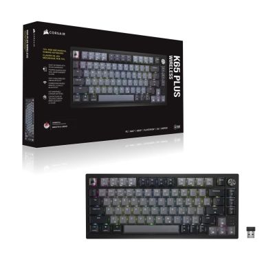 5. Corsair K65 PLUS WIRELESS 75% RGB Gaming Keyboard RF Wireless + USB QWERTY English Black