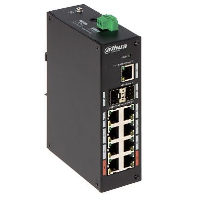 4. Dahua Technology PFS3211-8GT-120-V2 Switch, PoE, Network Giant, Desktop/Wall Mount, Black