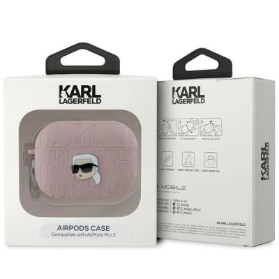 4. Karl Lagerfeld Monogram Karl Head case for AirPods Pro 2 - pink