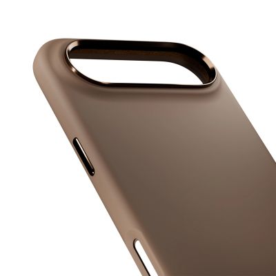 7. Puro Icon Mag Pro Liquid Silicone Case for iPhone 17 Air, MagSafe Compatible, with Camera Protection and Aluminum Buttons - Brown