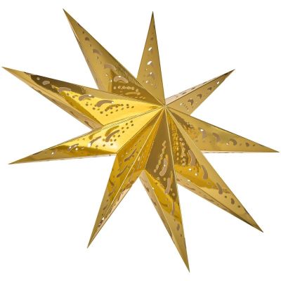 2. PAPER DECORATION STAR DIA. 45 CM 9 ARMS GOLD