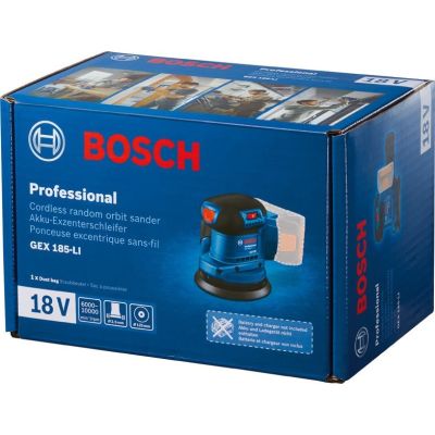 3. BOSCH Random Orbit Sander 125mm GEX 185-LI SOLO