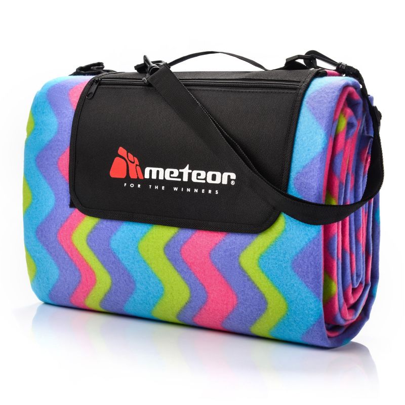 METEOR PICNIC BLANKET 200x200 cm XXL zigzags multicolor