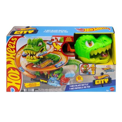 2. Hot Wheels City Crazy Track T-Rex Firehouse JBM73 MATTEL