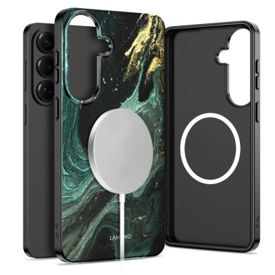 2. Tech-Protect Lamano MagSafe Case for Samsung Galaxy A57 5G - Black and Green