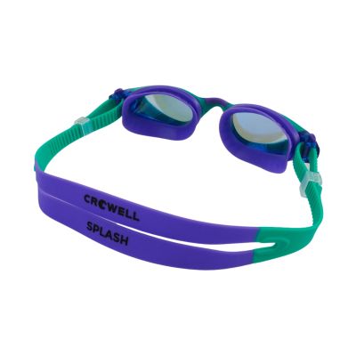 2. Crowell GS23 Splash Mirror Green and Purple Children's Swimming Goggles