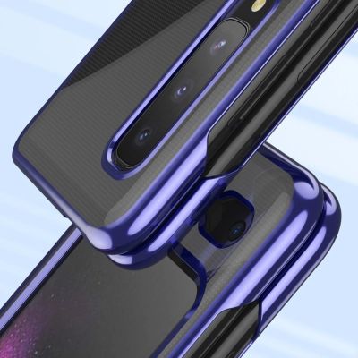 8. Plating Case hard case Electroplating frame Cover for Samsung Galaxy Fold blue