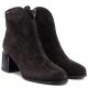 4. Women's leather ankle boots with high heels, chocolate, Vinceza 91178