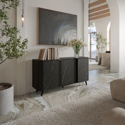 3. VOLARE chest of drawers 151x39x75 black/san sebastian