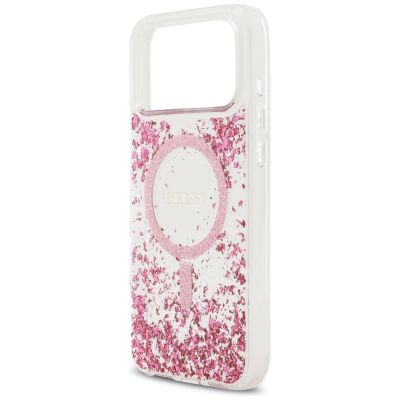 6. Guess Resin Bottom Glitter MagSafe Case for iPhone 17 Pro Max - Pink