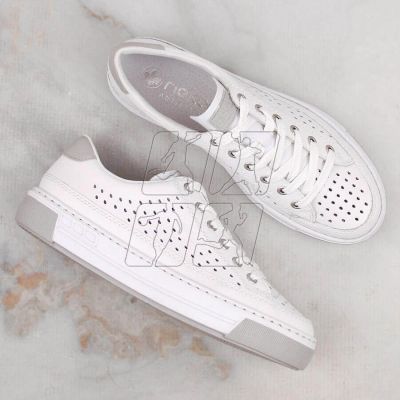 7. Rieker W RKR642 white openwork leather shoes