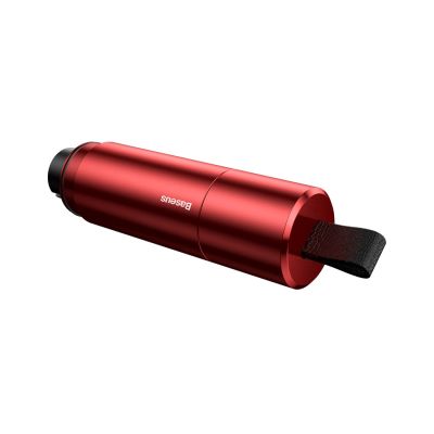 2. Baseus SharpTool Safety Hammer Glass Breaker with Seat Belt Cutter - Red
