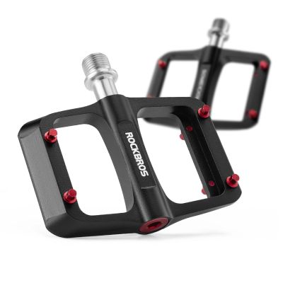 4. Rockbros BP2603 Platform Bicycle Pedals with Titanium Axle and Magnesium Alloy Bearings - Black