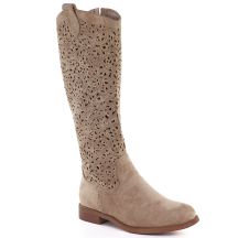 Women's openwork beige boots S.Barski HY61-8023