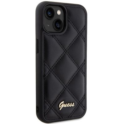 4. Guess Quilted Metal Logo case for iPhone 15 - black
