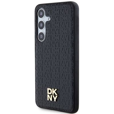 2. DKNY Leather Pattern Metal Logo MagSafe case for Samsung Galaxy S24+ - black