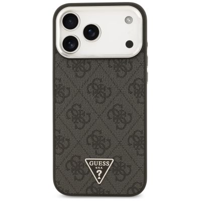 3. Guess 4G Triangle Logo MagSafe Case for iPhone 17 Pro Max / 18 Pro Max - Black & Silver