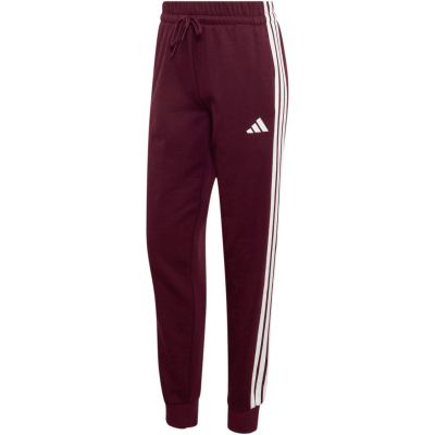 2. Women's adidas Essentials 3-Stripes Fleece Slim Burgundy Pants KF8321