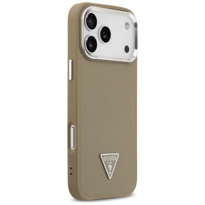 4. Guess Grained Triangle Logo MagSafe case for iPhone 17 Pro Max - brown