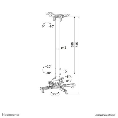 16. Neomounts CL25-550WH1 Projector Mount Ceiling White