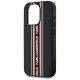 5. Karl Lagerfeld Saffiano Athleisure Stripes Cord iPhone 15 Pro Case - Red