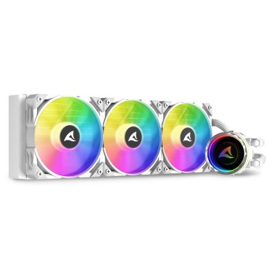 7. Sharkoon S90 All-in-One Liquid CPU Cooler, 12 cm, White, 1 pc.