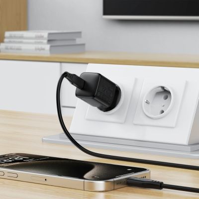 10. Acefast A118 30W GaN USB-C Wall Charger with USB-C - USB-C Cable 1.2m - Black