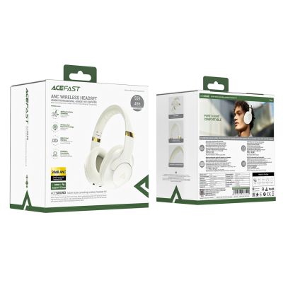 4. Acefast H4 ANC Wireless Bluetooth 5.3 IPX4 Over-Ear Headphones - Beige