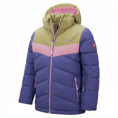 3. Trollkids Girls Gryllefjord Jacket winter insulated jacket with hood, purple (461-154)