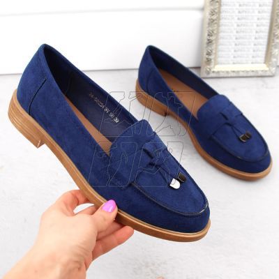 2. Vinceza W JAN281 blue suede low-heeled shoes