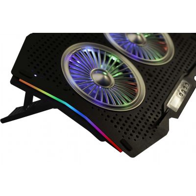 3. INCA Notebook Kühler 2x 115x15mm Lighter/RGB/1200RPM/2xUSB sw retail